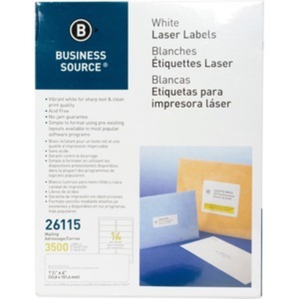 Business Source Label, Ij/Laser, 1.3X4, We, 3500 BSN26115